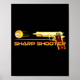 Affiche Pool Ll Sharp Shop Billiards Gun Jaune