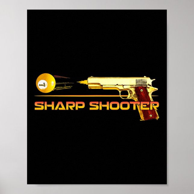 Affiche Pool Ll Sharp Shop Billiards Gun Jaune (Devant)