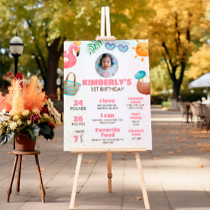 Affiche Pool Party 1er Anniversaire de fête Jalon