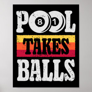 Affiche Pool Prend Drôle Billard Joueur 8 Ball Cadeaux Vin