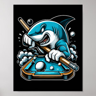 Affiche Pool Shark Funny Pool Player Billard Billard 8-