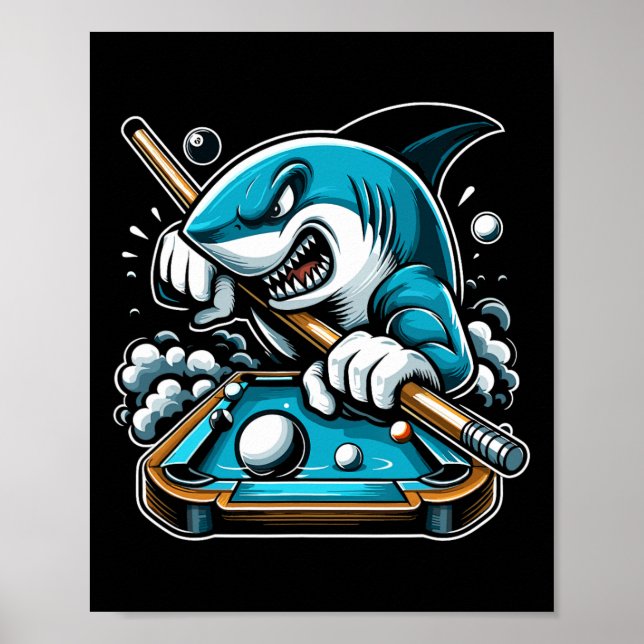 Affiche Pool Shark Funny Pool Player Billard Billard 8- (Devant)