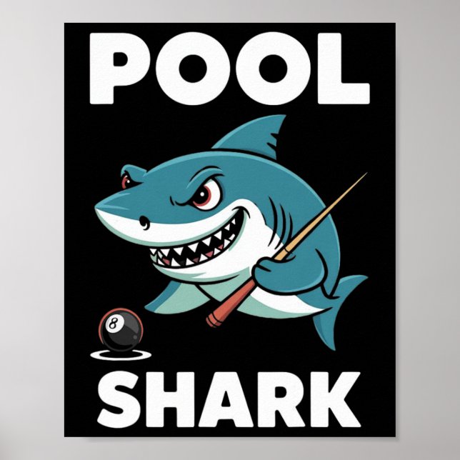 Affiche Pool Shark Snooker Joueur Funny Billard (Devant)