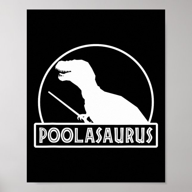 Affiche Poolasaurus Billiard Player Dinosaur Snooker Eight (Devant)