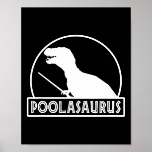 Affiche Poolasaurus joueur de billard dinosaure Snooker hu