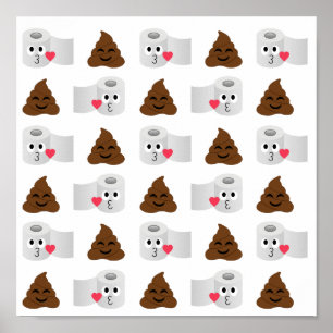 Affiche poop emoji et papier de toilette