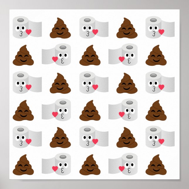Affiche poop emoji et papier de toilette (Devant)
