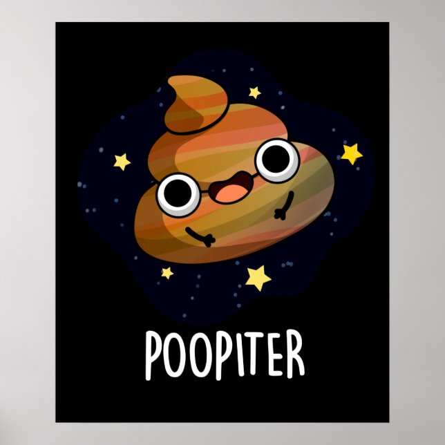 Affiche Poopiter Funny Planet Jupiter Pun Dark BG (Devant)