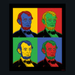 Affiche Pop Art Abraham Lincoln<br><div class="desc">"Pop Art Abraham Lincoln" graphique dessiné par bCreative montre un portrait iconique d'Abraham Lincoln dans une pièce pop art à quatre panneaux ! Cela fait un grand cadeau pour la famille, les amis ou un régal pour vous-même! Ce graphisme amusant est un grand ajout au style de n'importe qui. bCreative...</div>