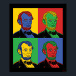 Affiche Pop Art Abraham Lincoln<br><div class="desc">"Pop Art Abraham Lincoln" graphique dessiné par bCreative montre un portrait iconique d'Abraham Lincoln dans une pièce pop art à quatre panneaux ! Cela fait un grand cadeau pour la famille, les amis ou un régal pour vous-même! Ce graphisme amusant est un grand ajout au style de n'importe qui. bCreative...</div>