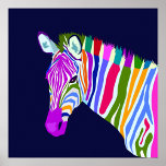 Affiche Pop Art Animal<br><div class="desc">Poster coloré Zebra</div>