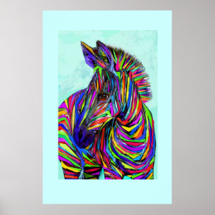 Affiche pop art bébé zèbre