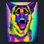 Affiche Pop Art berger allemand<br><div class="desc">Présentation de l'art pop berger allemand ! Ce design est parfait pour tous ceux qui aiment les chiens et veulent montrer leur soutien à leur race préférée. Doté d'une oeuvre d'art vive et colorée qui fera certainement tourner les têtes et vraiment unique. Allez-y et montrez votre amour pour les bergers...</div>