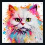 Affiche Pop Art blanc Perse<br><div class="desc">Une collection de chats pop art abstraits</div>
