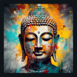 Affiche Pop Art Buddha Bust<br><div class="desc">Sérénité,  graphique,  Bouddha abstrait art buste</div>