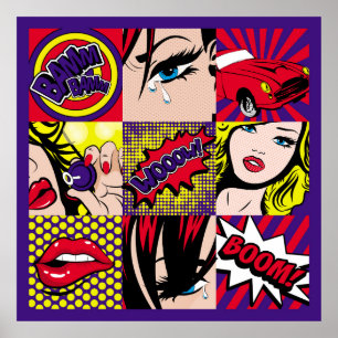 Affiche Pop art Card Illustrationart,pop,beautiful,comic,d