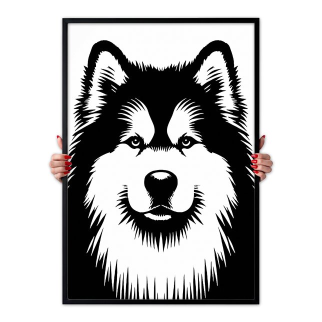Affiche Pop Art Chic et Éblouissante de Malamute d (Alaskan Malamute Chic & Stunning Pop Art Poster)