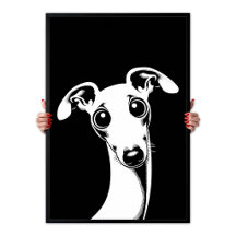Pop Art Chien Italien Adorable Blanc & Noir