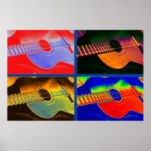 Affiche Pop Art classique Guitare espagnole