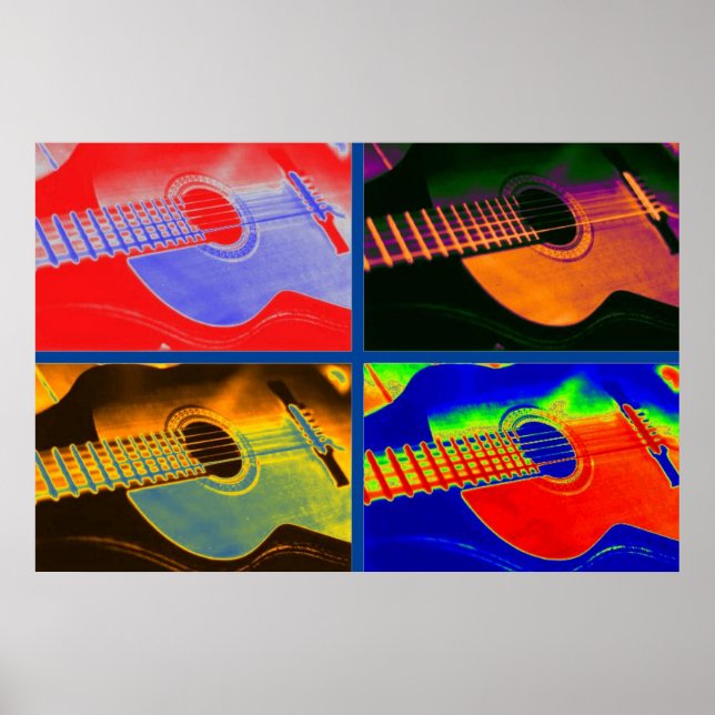 Affiche Pop Art classique Guitare espagnole (Devant)