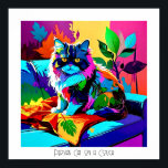 Affiche Pop Art coloré Chat persan sur canapé modifiable<br><div class="desc">Cette image d'un chat persan sur un canapé a été créée en utilisant le style pop art. Le titre que j'ai choisi est "Chat persan sur un canapé",  mais vous pouvez le changer. L'image est haute résolution 7168 x 7168 ppi et est téléchargeable.</div>