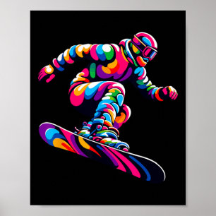 Affiche Pop Art coloré Snowboard Snowboard Snowboard Snowb