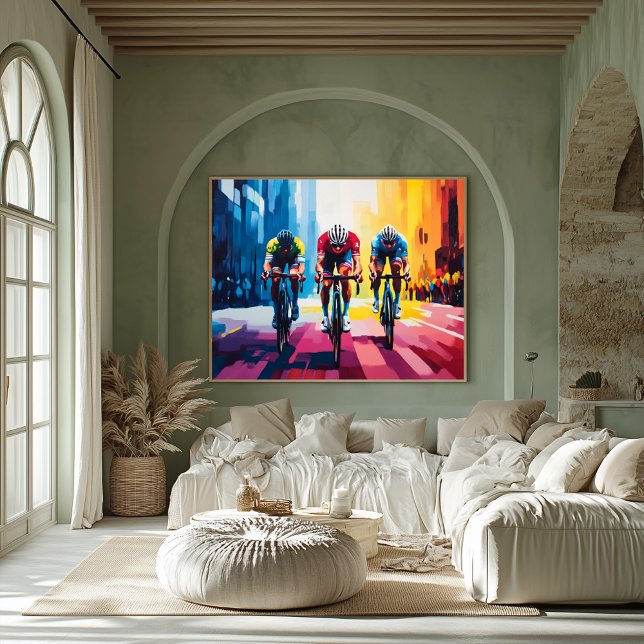 Affiche Pop Art Cycling Race Wall Art - Bike Racing Imprim (Créateur téléchargé)