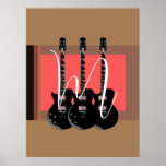 Affiche Pop Art Electric Guitare Monogramme initial<br><div class="desc">Instruments de musique Dessins graphiques Illustrations</div>
