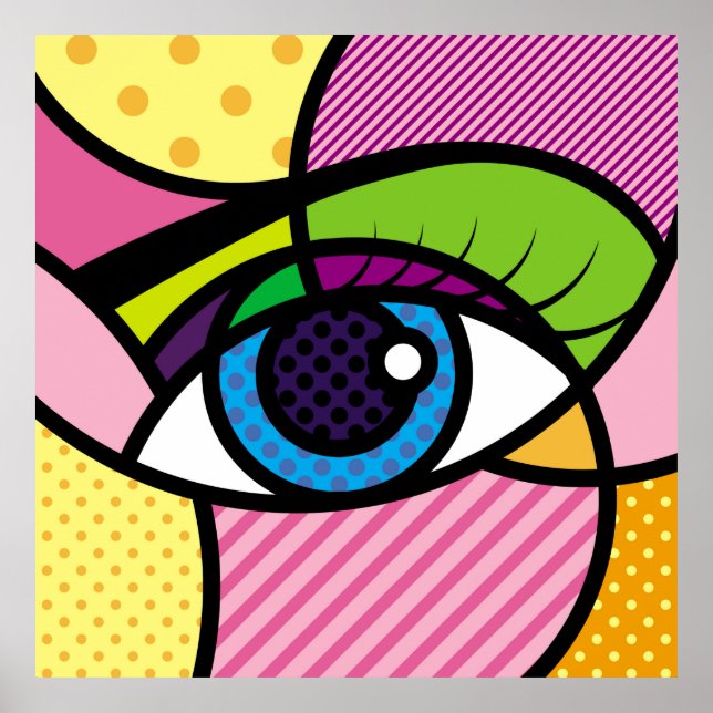 Affiche POP ART Eyes Illustration.art,pop,eye,graphic desi (Devant)