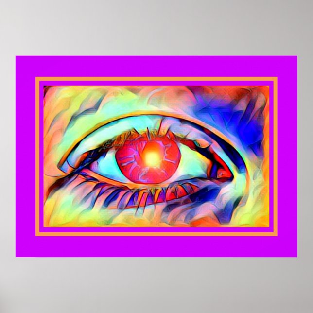 Affiche Pop Art Eyes like a Flame Bold Psychedelic (Devant)