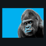Affiche Pop Art Gorilla Blue Grey<br><div class="desc">Digital Computer Animal Art - College Pop Art - Wild Animal Computer Images</div>