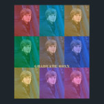 Affiche Pop Art Graduation Photo Retro Mode Couleur Bloc<br><div class="desc">Customisez une photo d'études supérieures avec cette affiche de style pop-art. Associez vos photos préférées à ces blocs de couleurs transparents colorés dans les tons rouge, rose, bleu, vert, jaune, orange et violet. Modifiez pour ajouter une année d'études supérieures, quelque chose d'autre ou supprimez-la. ✏️ Cliquez simplement sur le bouton...</div>