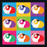 Affiche Pop Art Guinée Cochons<br><div class="desc">Cobayes mignons de style pop-art.</div>