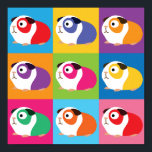 Affiche Pop Art Guinée Cochons<br><div class="desc">Cobayes mignons de style pop-art.</div>