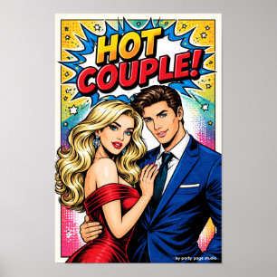 Affiche Pop Art « HOT COUPLE ! »