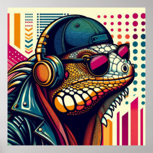 AFFICHE POP ART IGUANA 3