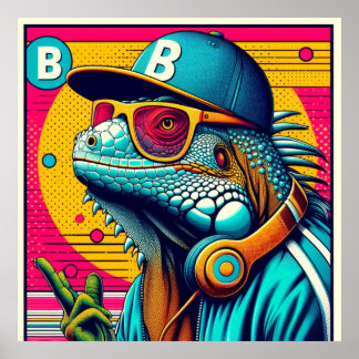 AFFICHE POP-ART IGUANA B BOY 7