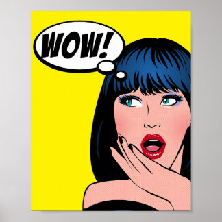 Affiche Pop Art illustration in Roy Lichtenstein style