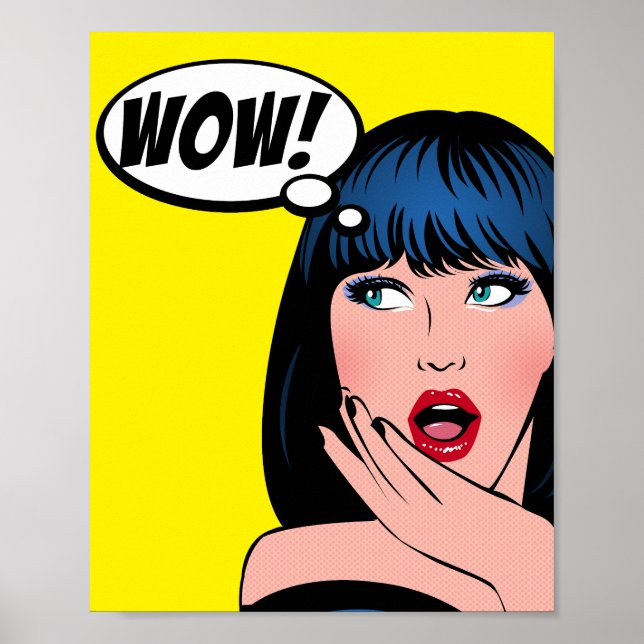 Affiche Pop Art illustration in Roy Lichtenstein style (Devant)