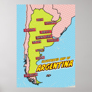 Affiche Pop Art Illustré Argentine