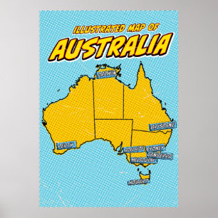 Affiche Pop Art Illustré Australie