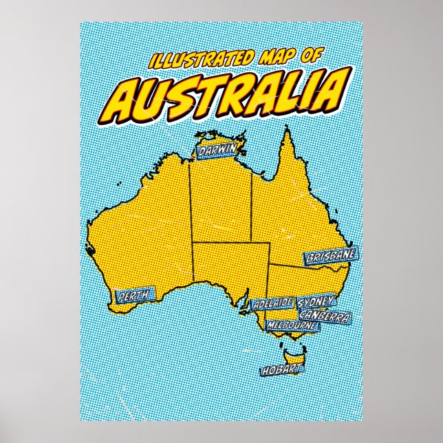 Affiche Pop Art Illustré Australie (Devant)