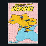 Affiche Pop Art Illustré Ukraine<br><div class="desc">Pop Art Illustrait l'Ukraine dans un beau style usé.</div>
