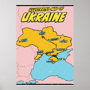 Affiche Pop Art Illustré Ukraine