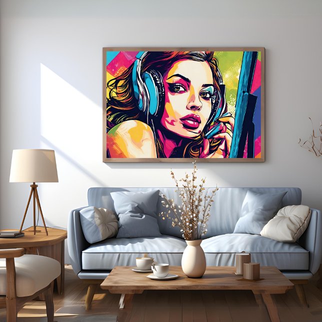 Affiche Pop Art J'adore Jouer Aux Jeux (Love Playing Games Pop Art Poster)