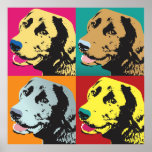 Affiche Pop Art Labrador Retriever<br><div class="desc">Le visage de chien de récupération du labrador souriant dans le style emblématique Pop Art.</div>