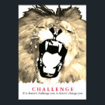 Affiche Pop Art Lion Motivation Challenge Vintage Sepia<br><div class="desc">Citations Motivationnelles Affiches - Le visage du roi Lion - Défi Motivationnel / Confiance OEuvre d'art numérique - Lion Eyes Pop Art Image - Gros Chats Images numériques</div>