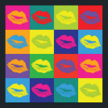 Affiche Pop Art Lips Kiss Marks Coloré<br><div class="desc">Sassy Pop Art Lips Kiss Marks Colorful Poster.</div>