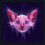 Affiche Pop Art Lykoi Werewolf Cat<br><div class="desc">A textural digital painting of a Lykoi cat head with scratches,  splashes,  and drips over a rough textured background.</div>
