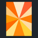 Affiche Pop Art Modern 60s Funky Geometry Rays in Orange<br><div class="desc">Ce design pop art branché,  d'inspiration rétro des années 60,  a des rayons orange psychédéliques / coups de soleil tournant dans un motif géométrique. Ce design branché,  minimaliste et ultra-moderne comporte douze rayons dans des tons orangés variés. C'est super,  bébé.</div>